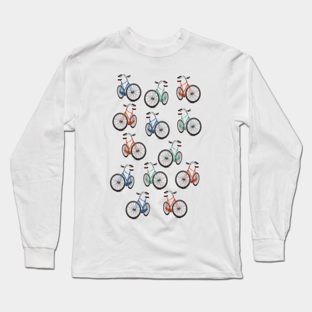 Bike pattern Long Sleeve T-Shirt by nickemporium1